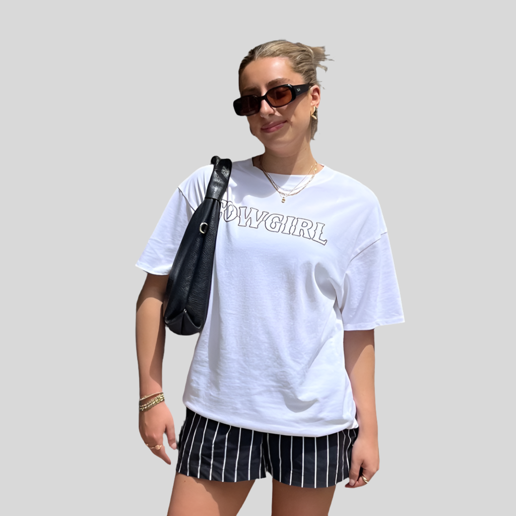 Cowgirl White Boxy Tee