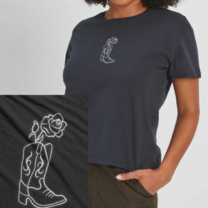 Boot + Rose Classic Tee by Girl Dangerous