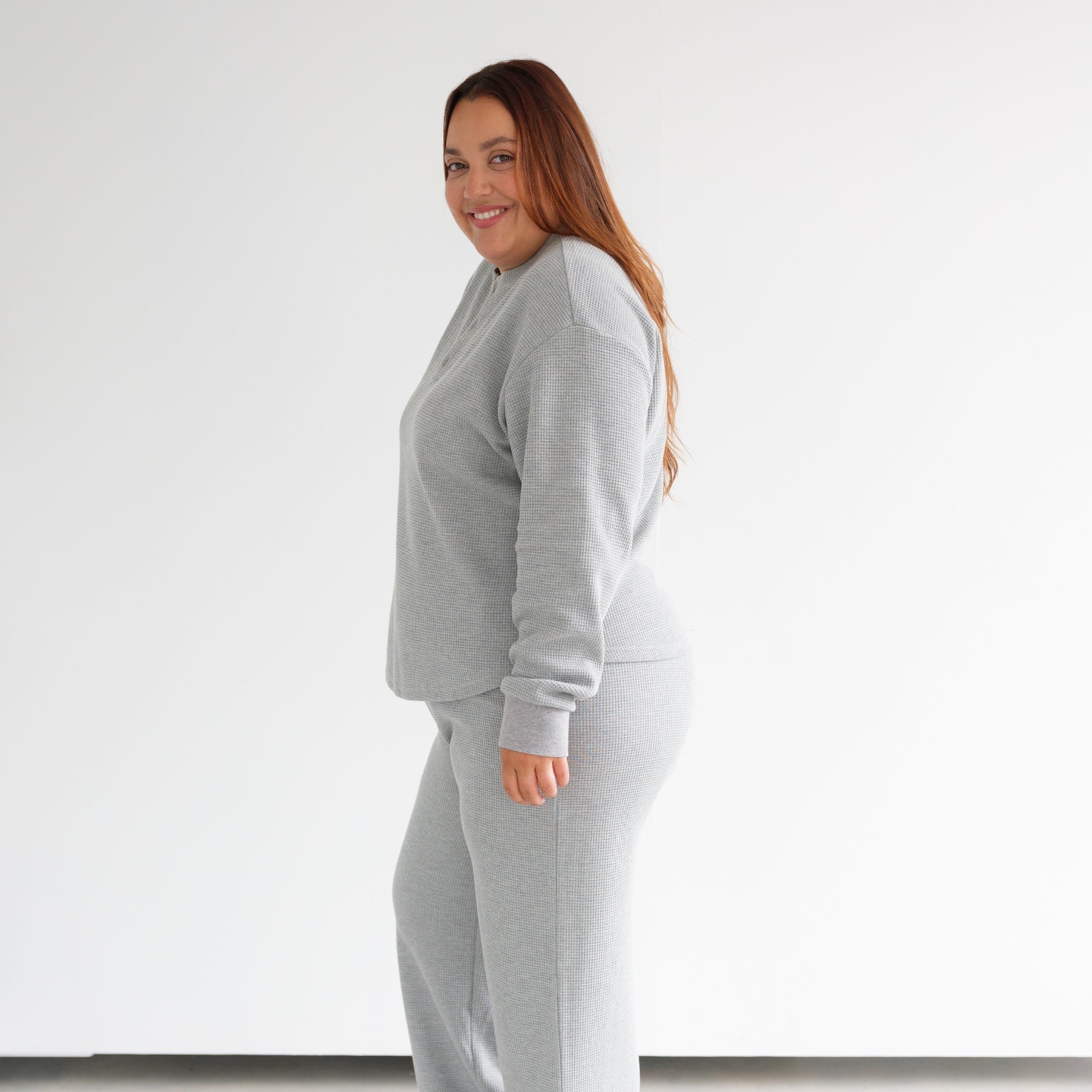 Waffle Henley Shirt by Brunette the Label