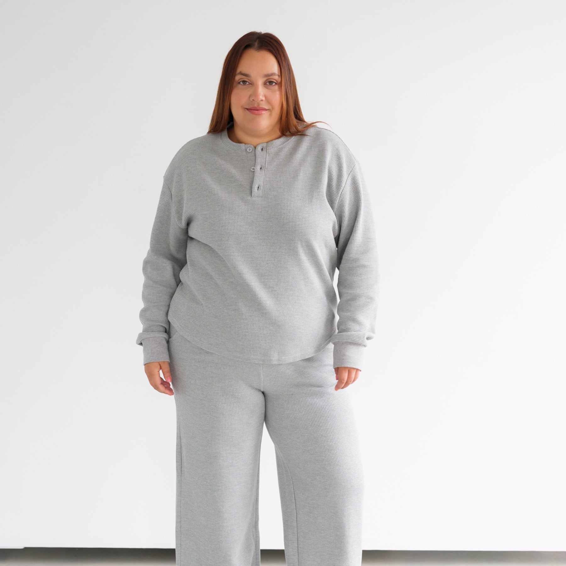 Waffle Henley Shirt by Brunette the Label