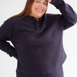 Waffle Henley Shirt by Brunette the Label