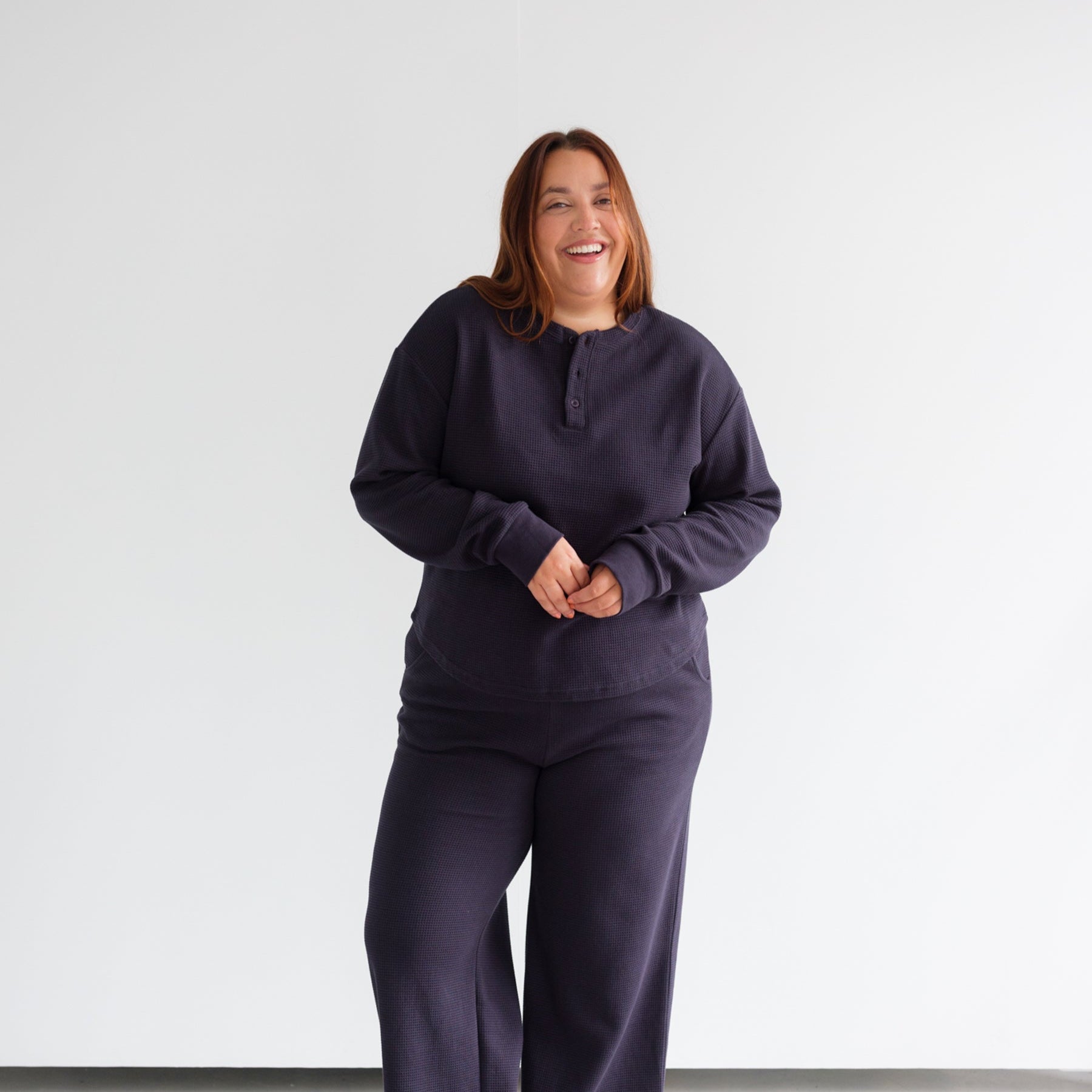 Waffle Henley Shirt by Brunette the Label