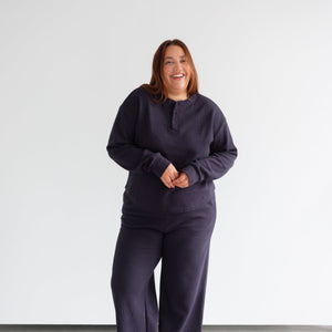 Waffle Henley Shirt by Brunette the Label