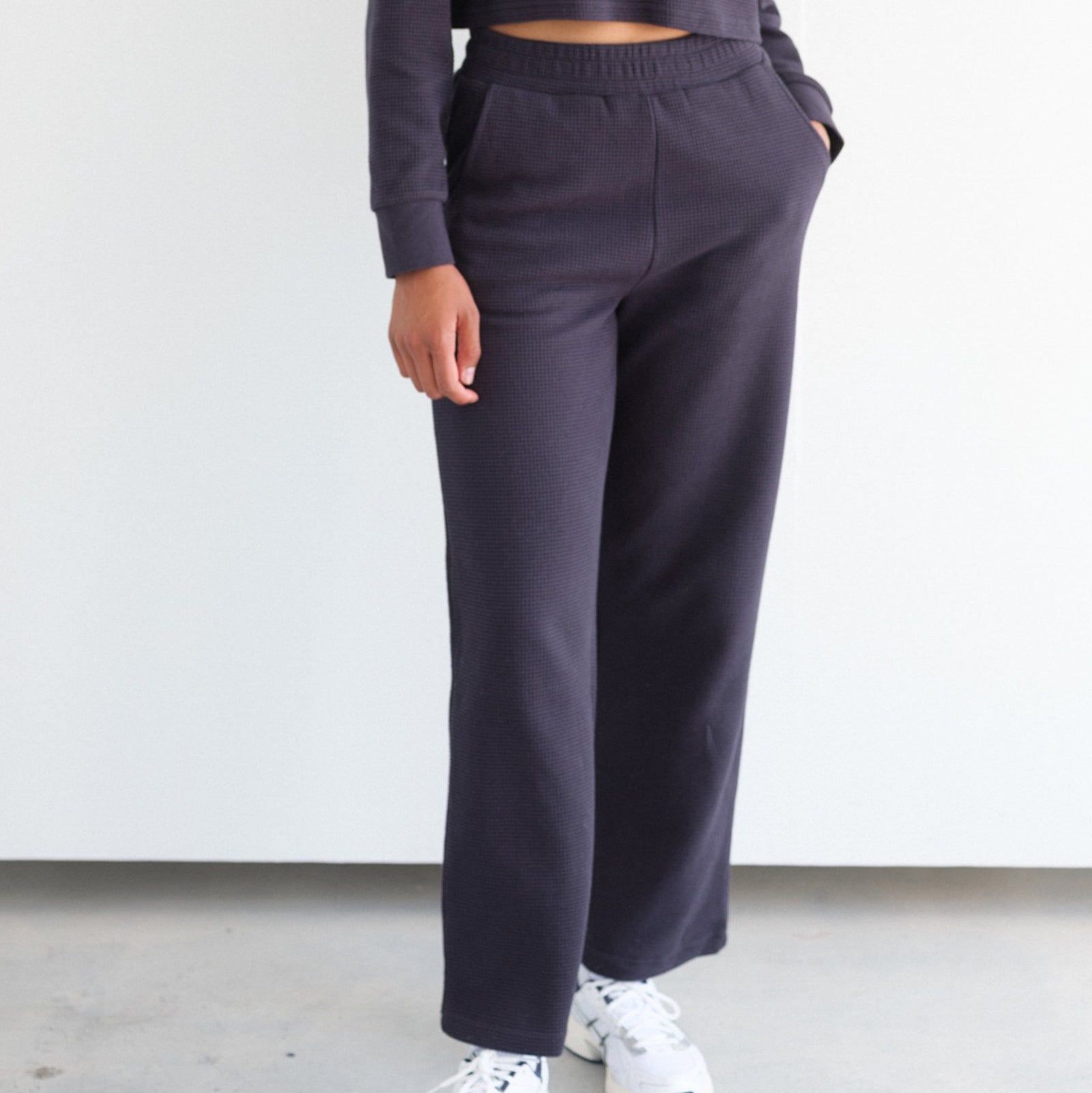 Waffle Knit Wide Leg Pant by Brunette the Label