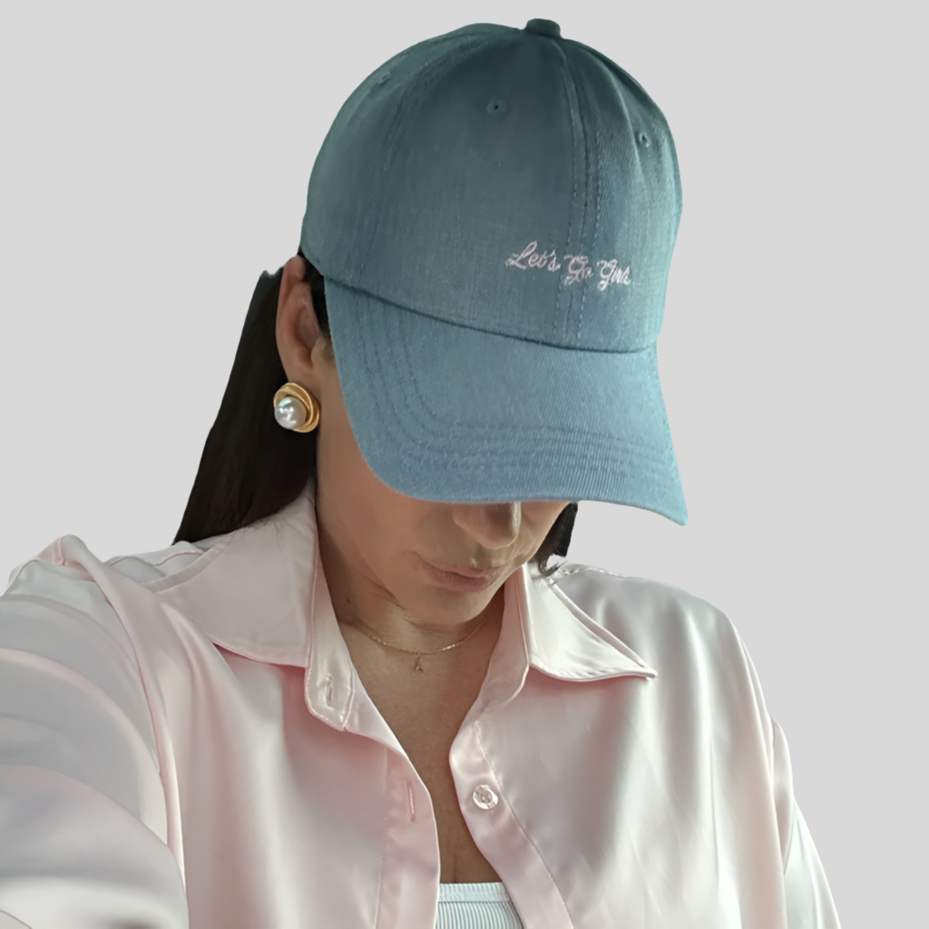 Let s Go Girl Denim Baseball Cap epanoui gifts