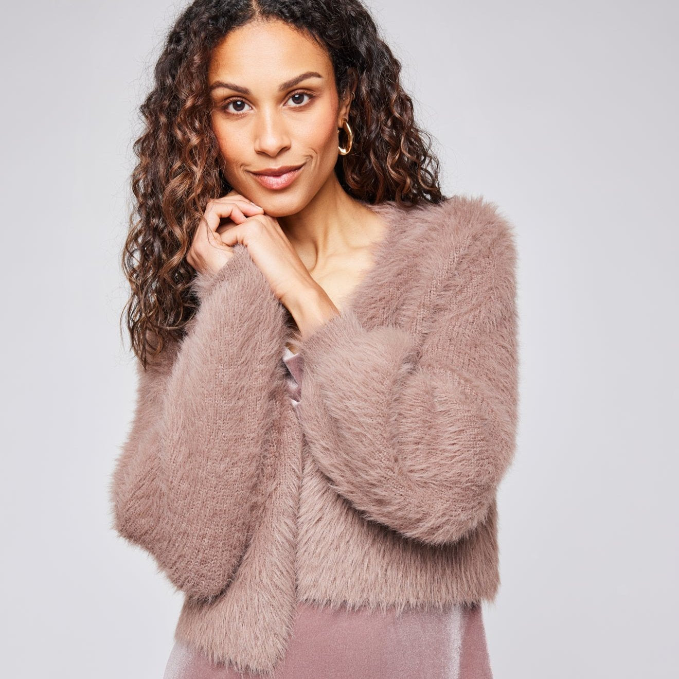 Katherine Fuzzy Knit Cardigan