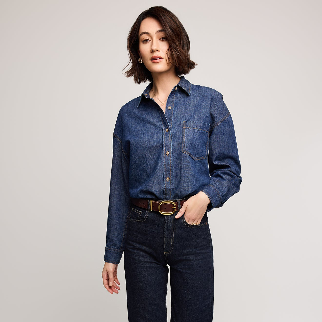 Whitney Denim Button Down Shirt