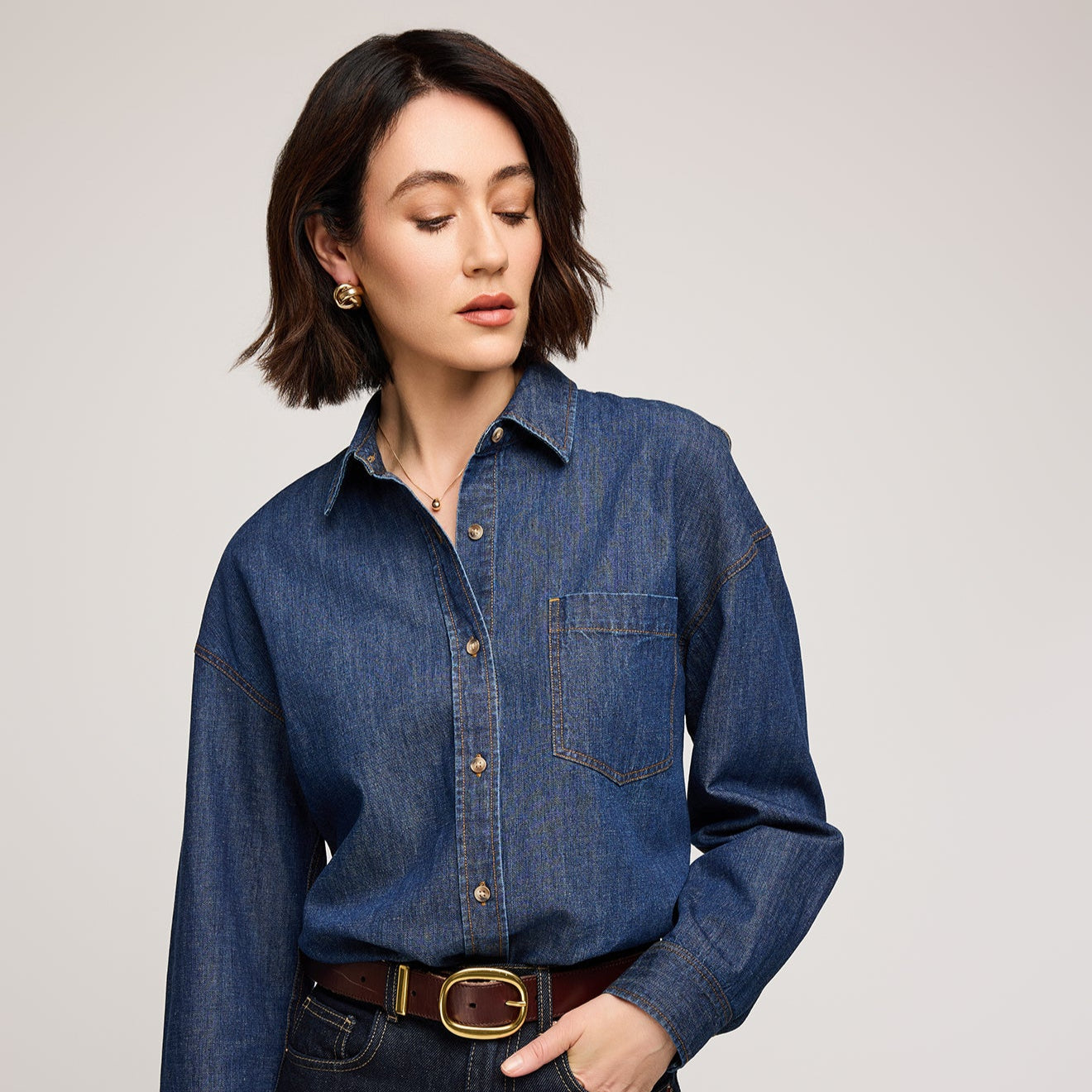 Whitney Denim Button Down Shirt