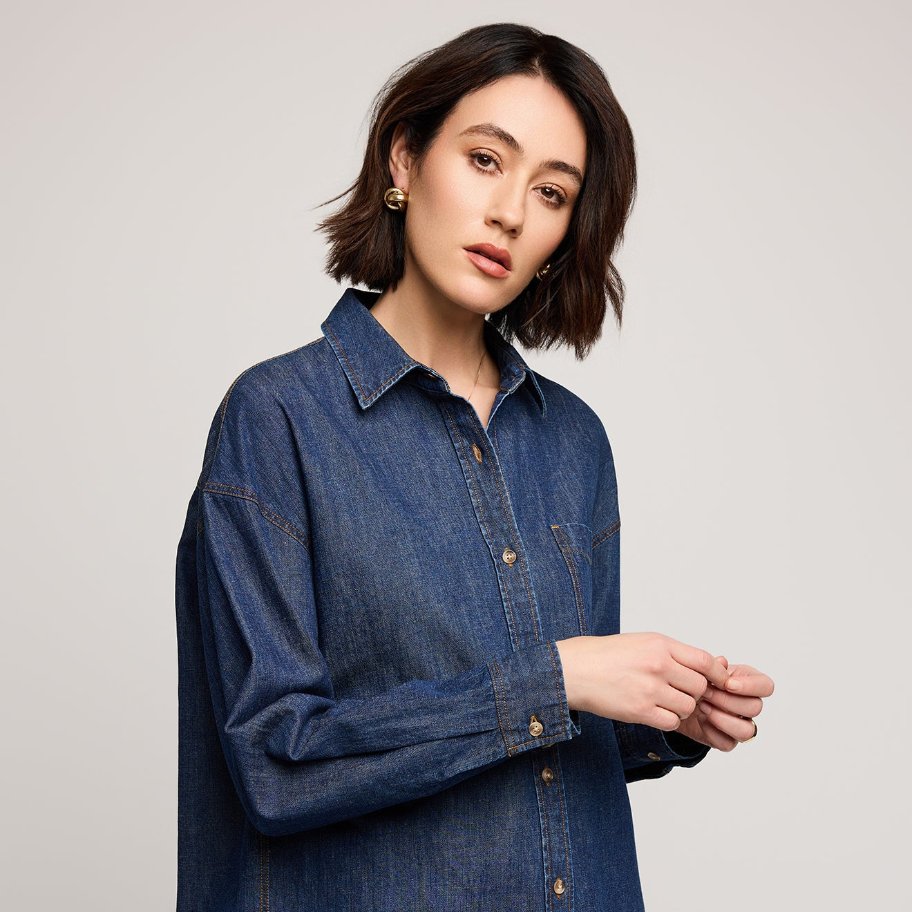 Whitney Denim Button Down Shirt