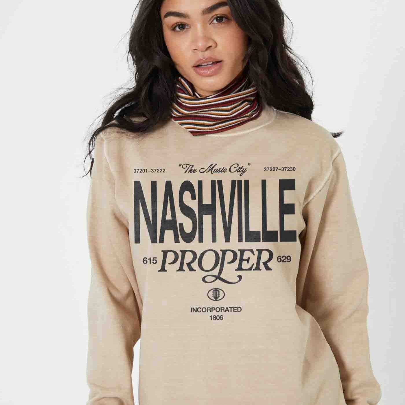 Nashville Proper Oversized Crew Sweatshirt by Girl Dangerous