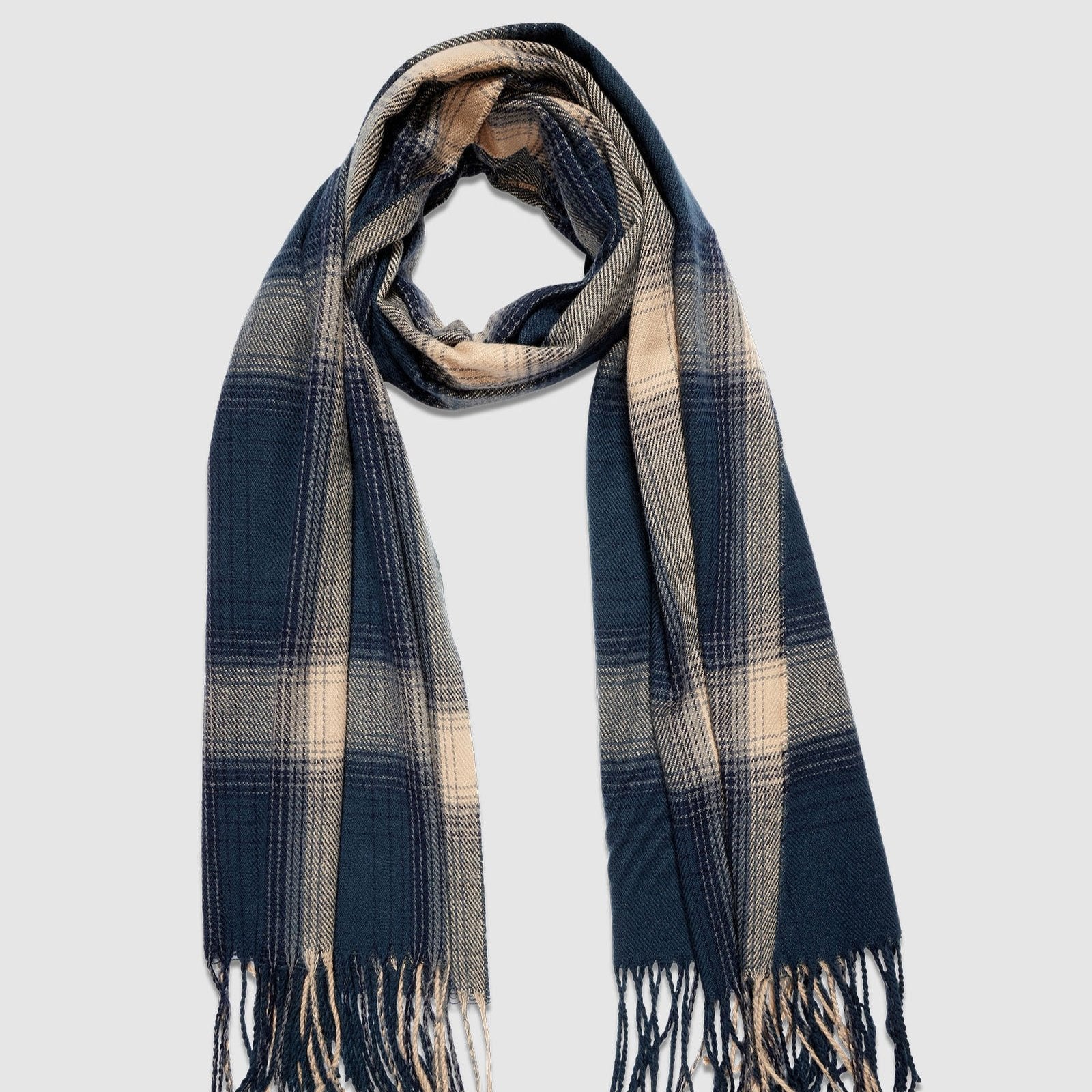 Oxford Plaid Navy Scarf