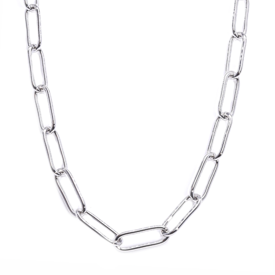 Connection Paperclip Silver Necklace