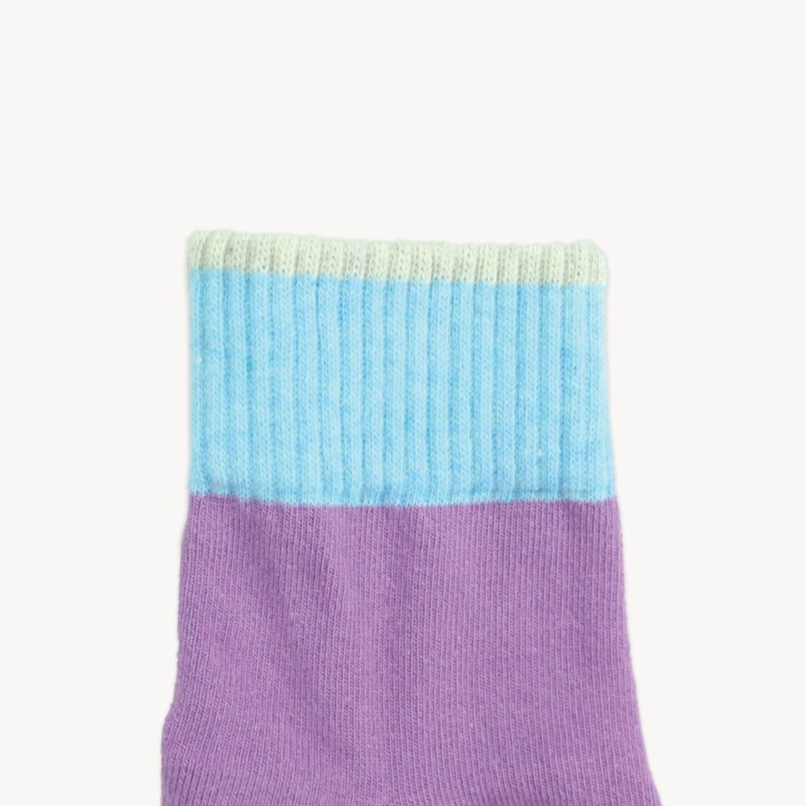 Block Pima Socks - Purple/blue