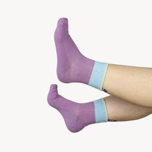 Block Pima Socks - Purple/blue