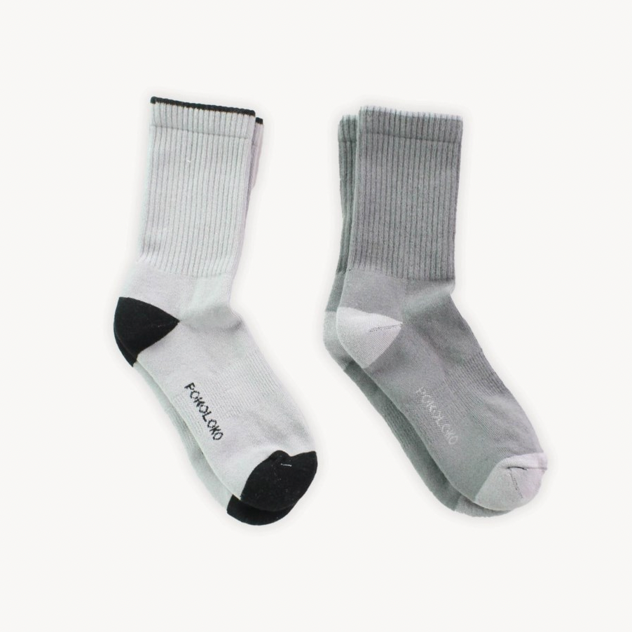 Heel Toe Grey/Grey Socks (Set of 2)