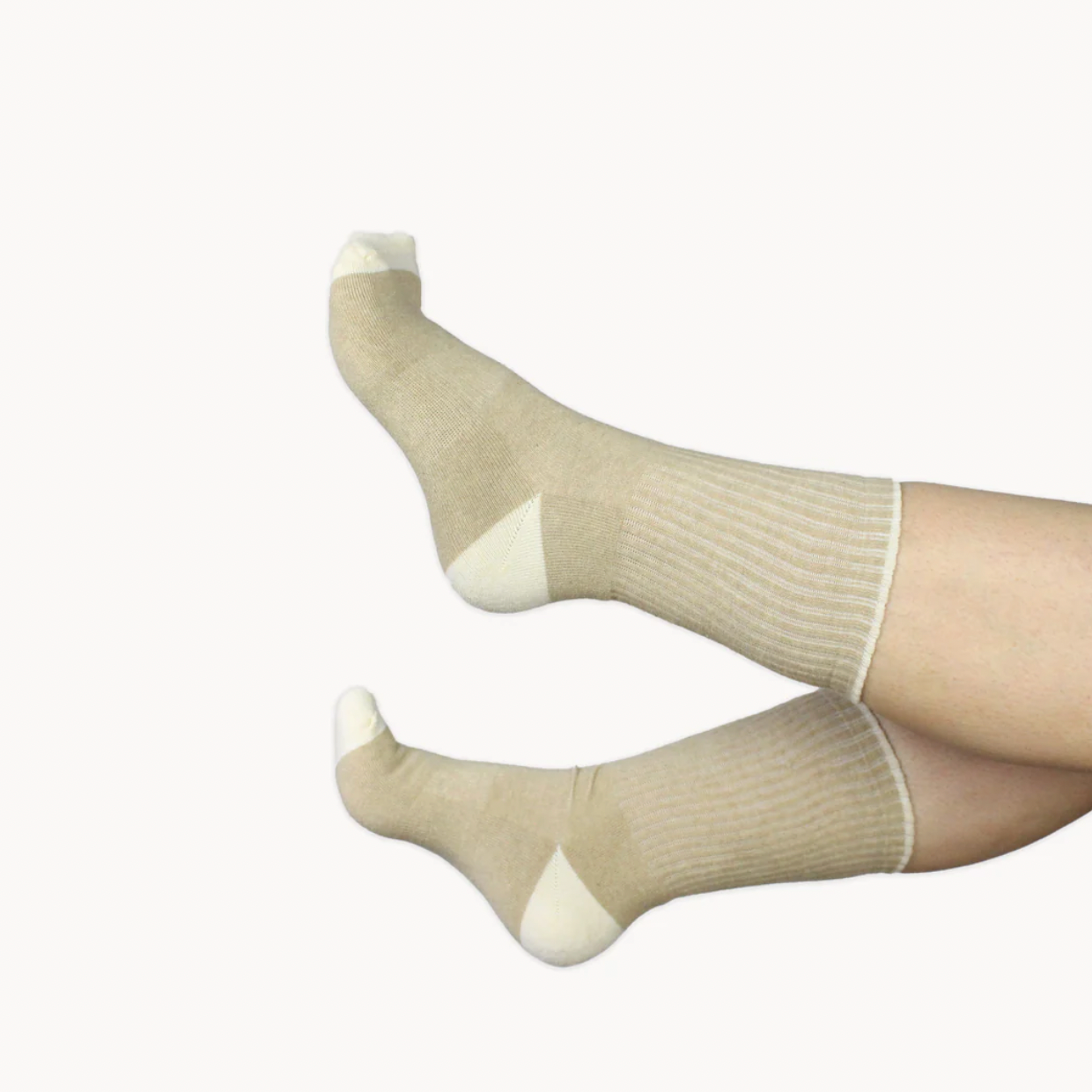 Heel Toe Linen/Beige Socks (Set of 2)
