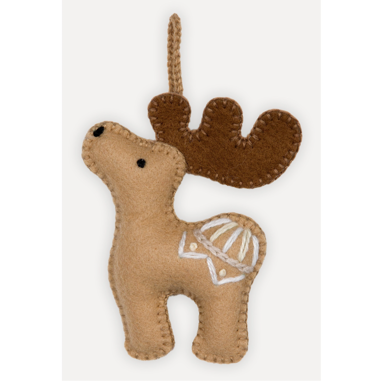 Moose Hand Embroidered Ornament