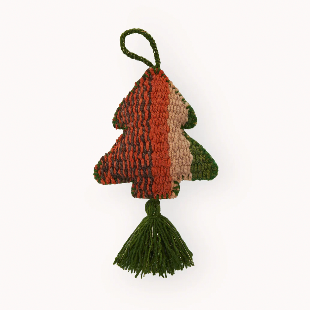 Vintage Tree Hand Embroidered Ornament