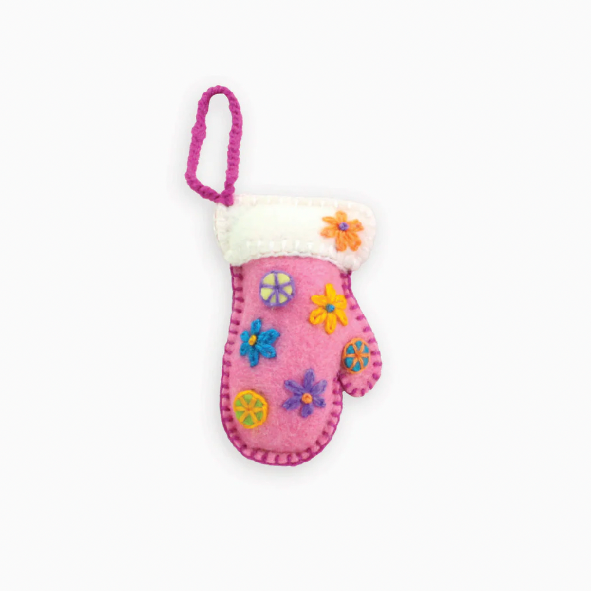 Embroidered Mitten Hand Embroidered Ornament