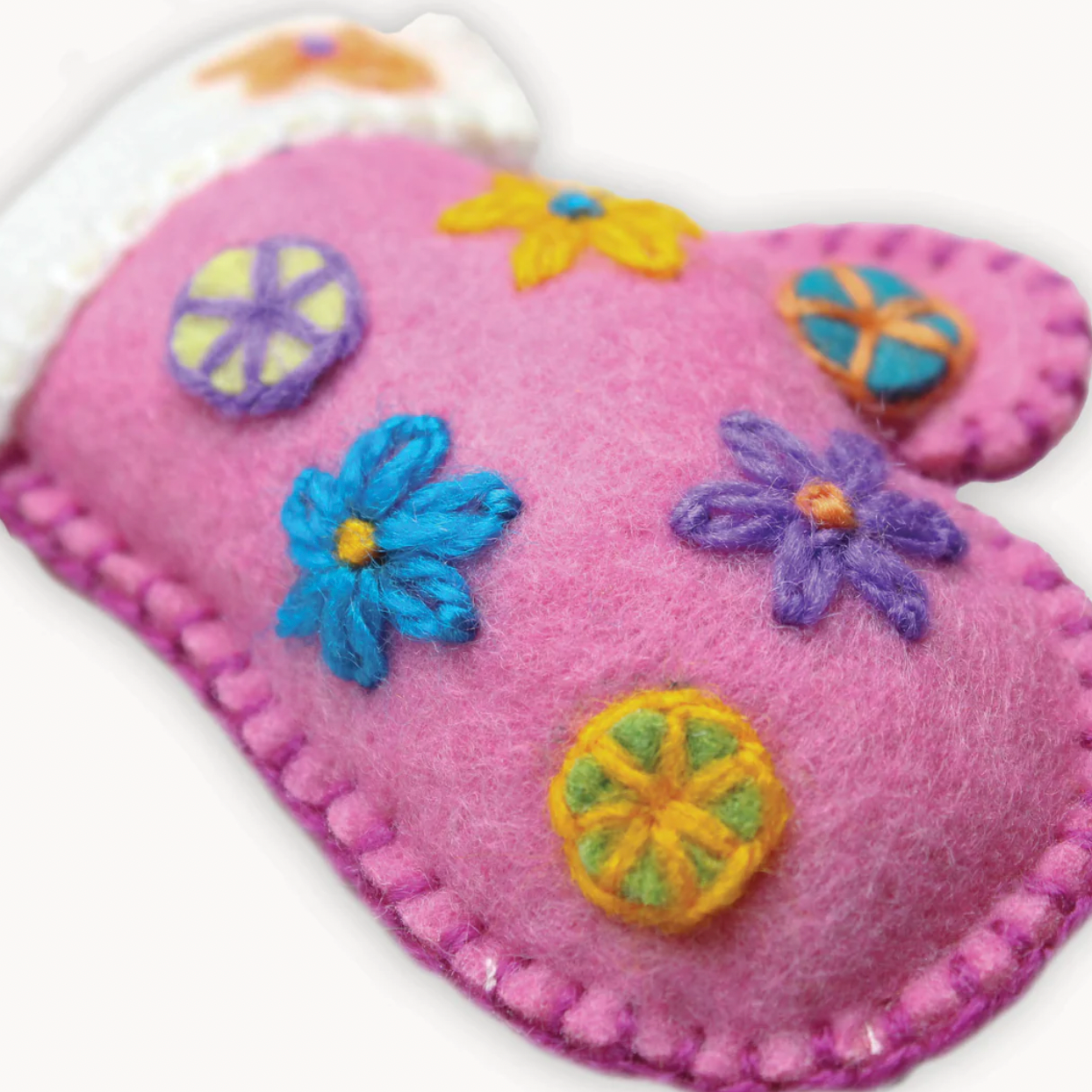 Embroidered Mitten Hand Embroidered Ornament