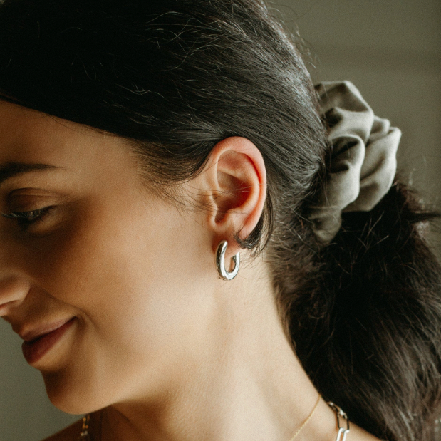 Bold Silver Hoop Earrings