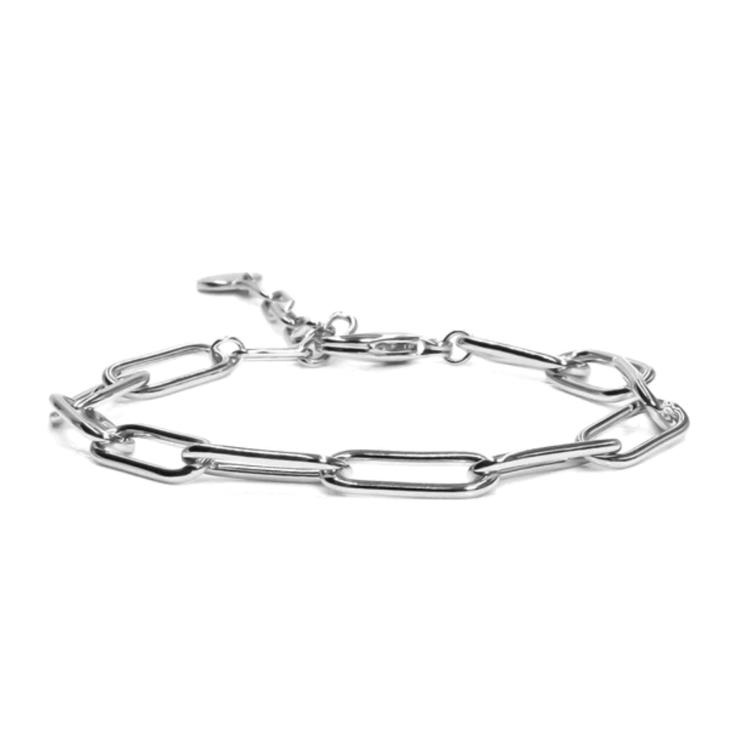 Connection Paperclip Silver Bracelet