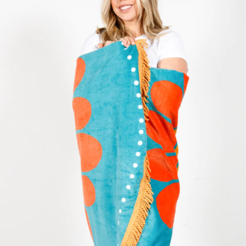 Flower Power Round Velour Beach Blanket - Towel