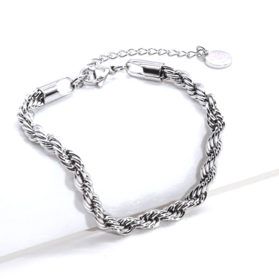 Soleil Silver Rope Chain Bracelet
