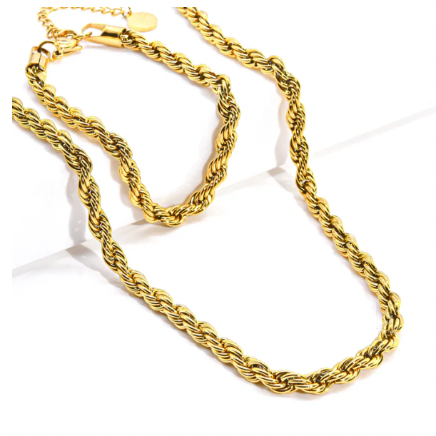 Soleil Gold Rope Chain Necklace