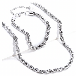 Soleil Silver Rope Chain Necklace