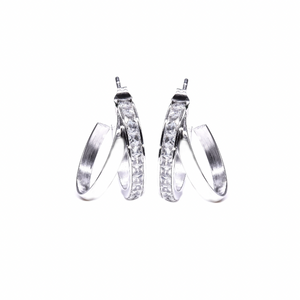 Papillon Silver Hoops