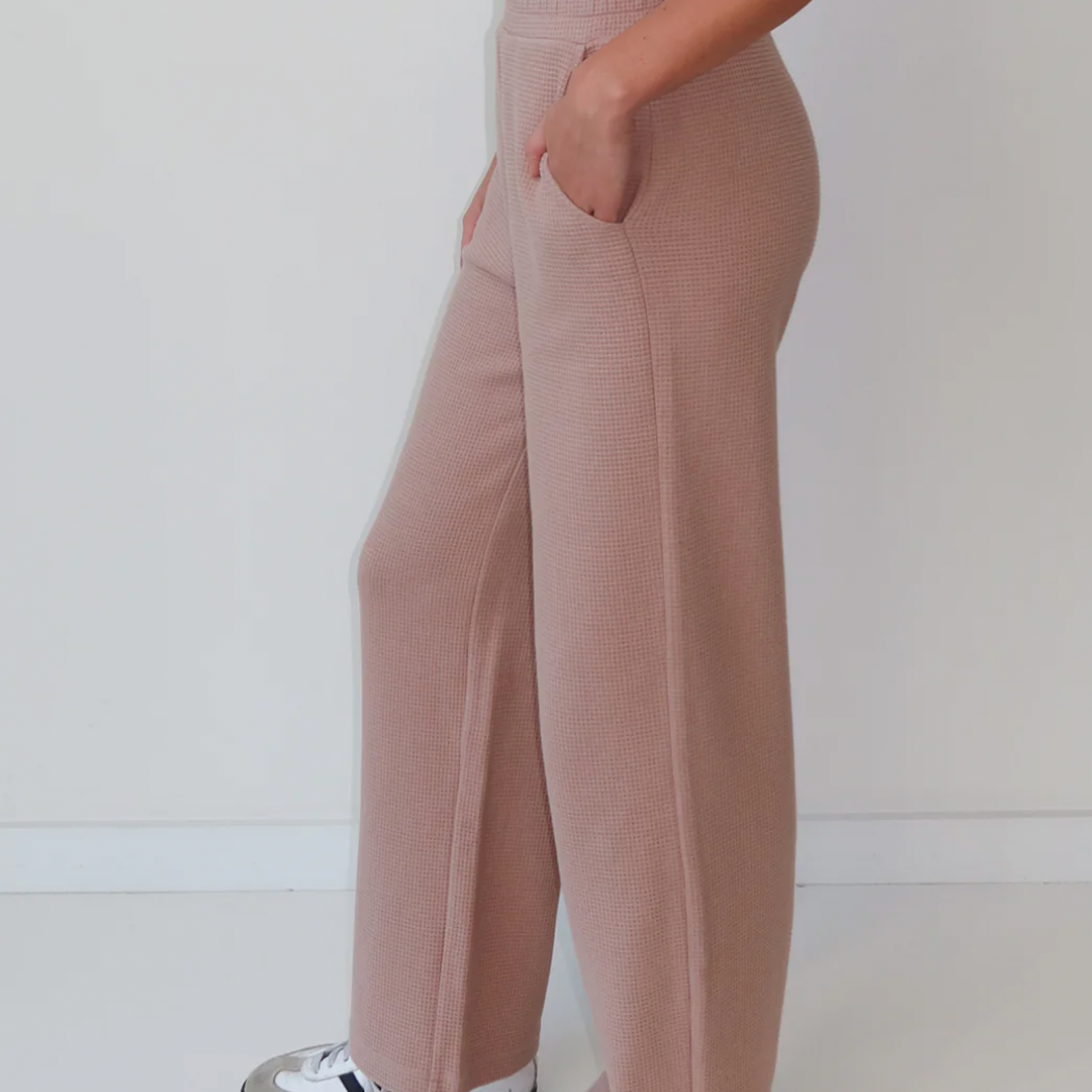 Waffle Knit Wide Leg Pant by Brunette the Label