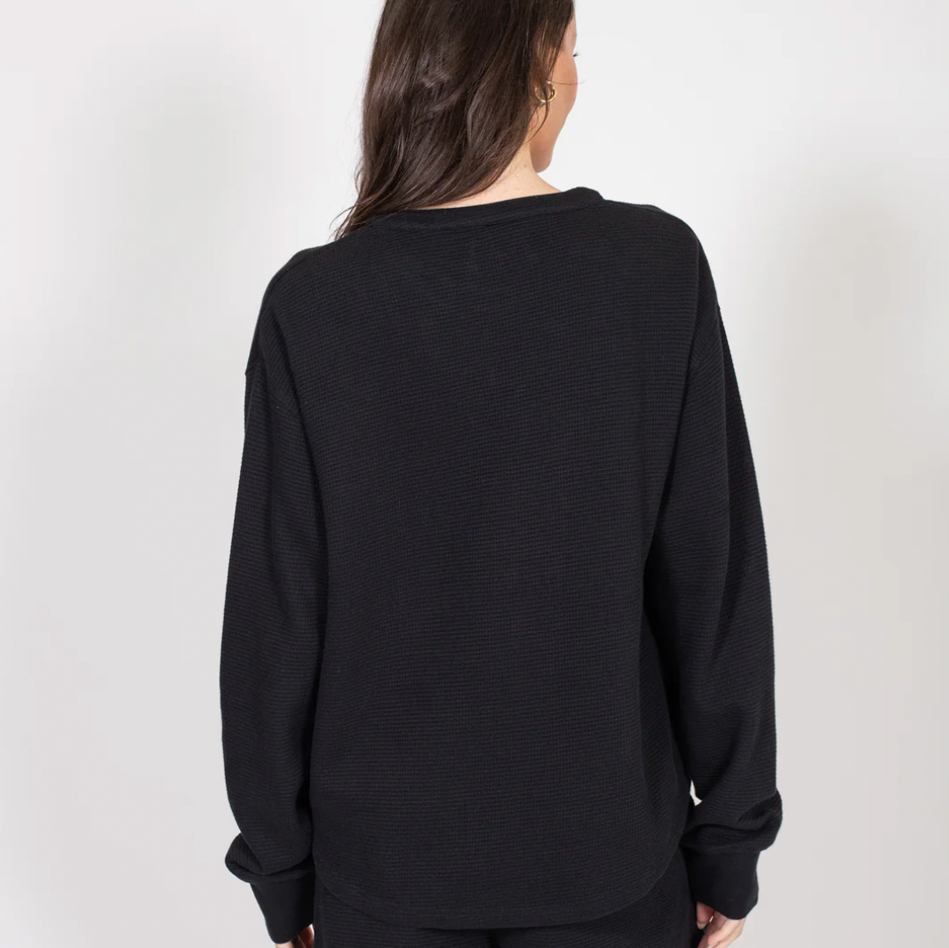 Waffle Henley Shirt by Brunette the Label