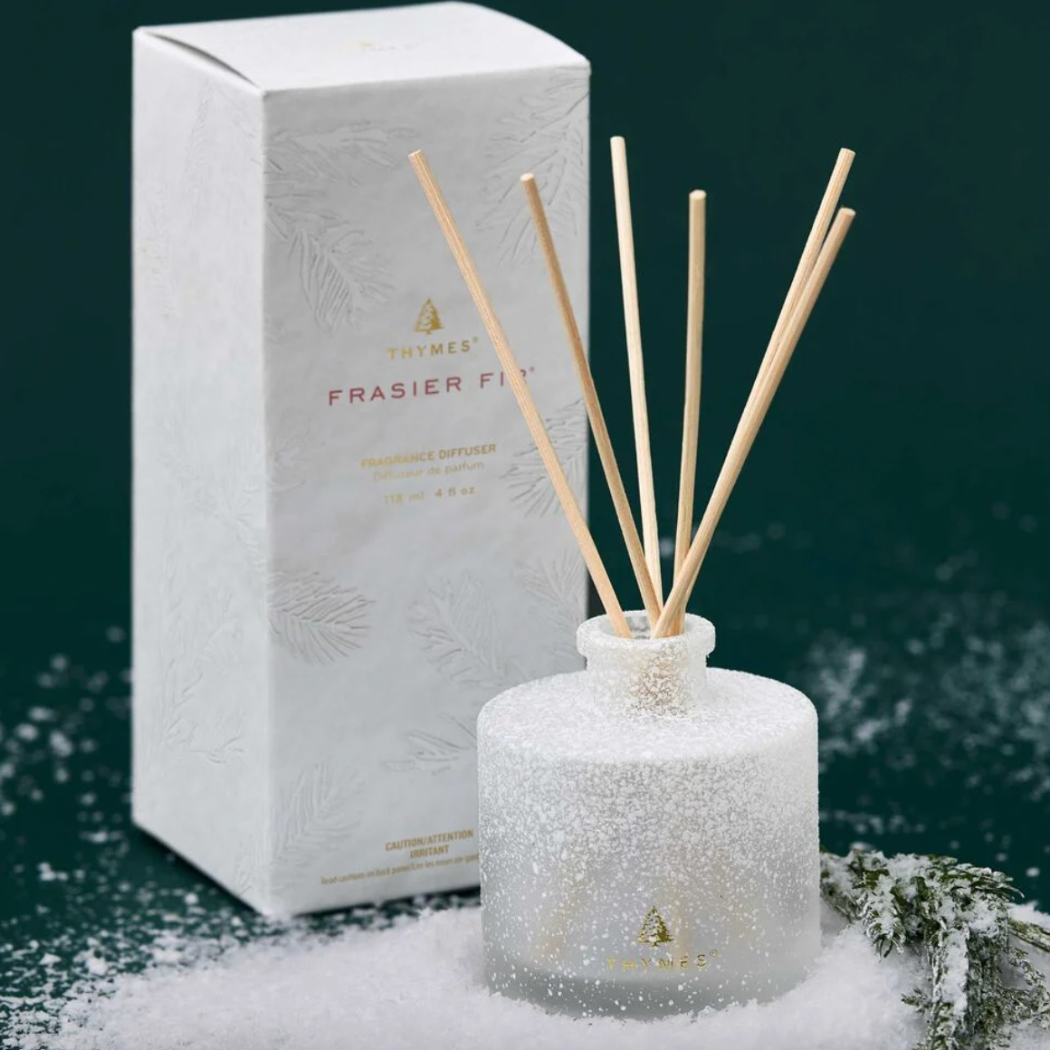 Thymes Frasier Fir Petite Flocked Reed Diffuser