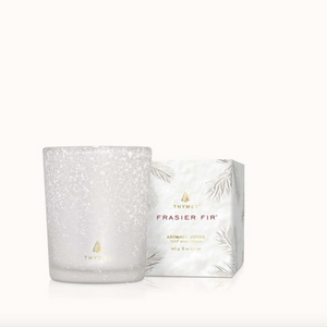 Thymes Frasier Fir Flocked Votive Candle