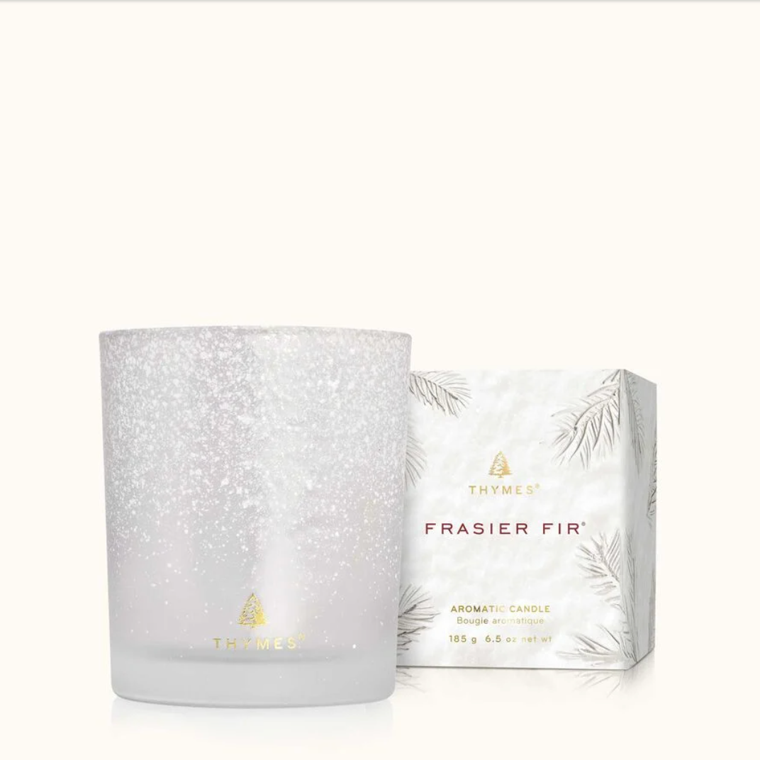 Thymes Frasier Fir Medium Flocked Poured Candle