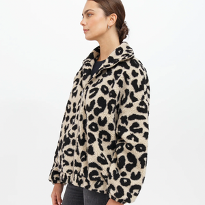 Leopard Sherpa Full Zip Jacket