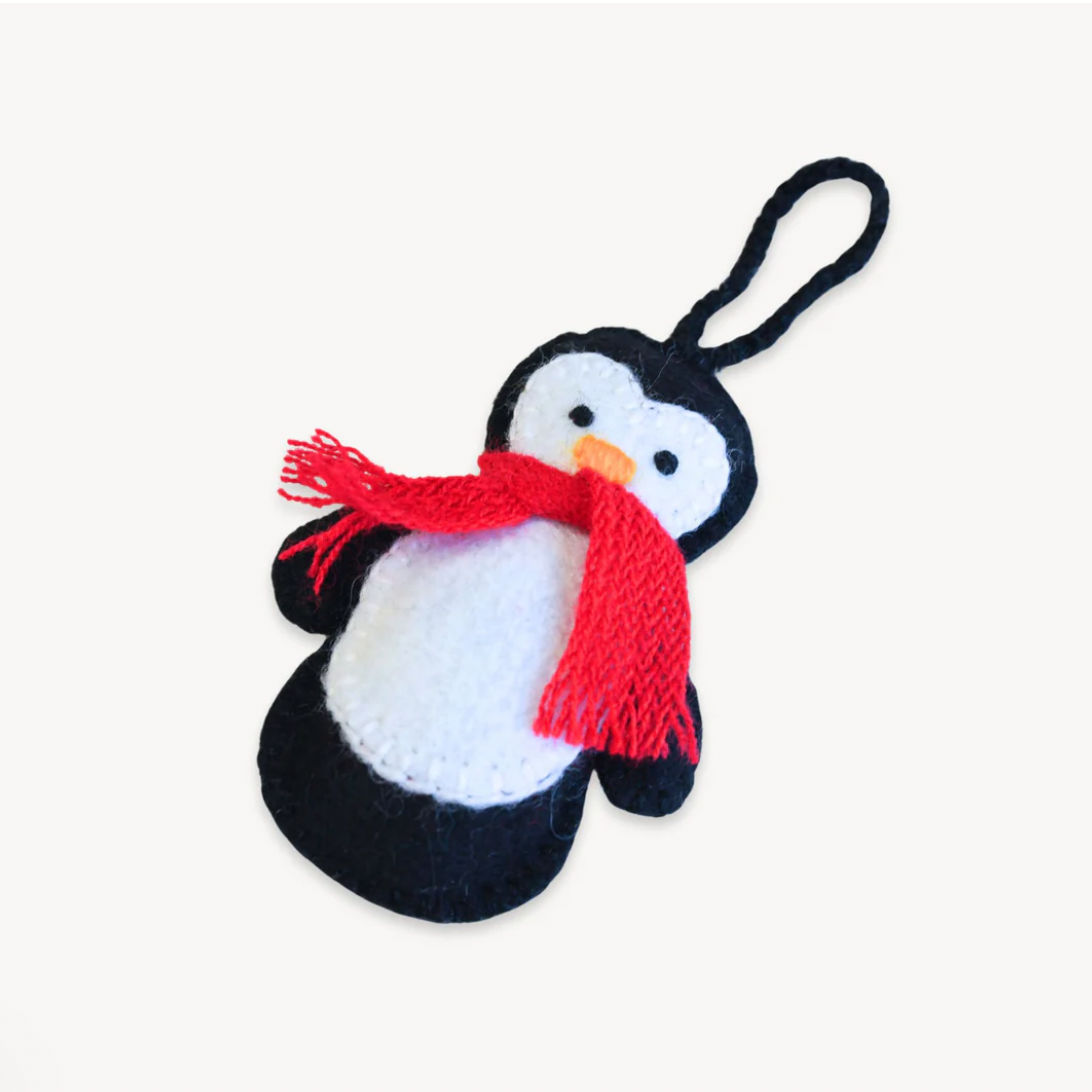 Penguin Hand Embroidered Ornament