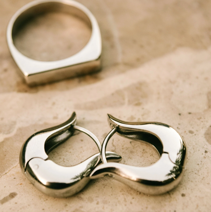 Tulipano Silver Hoops