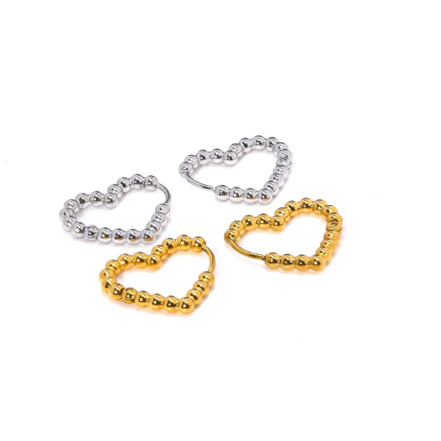 Cuore Silver Hoops