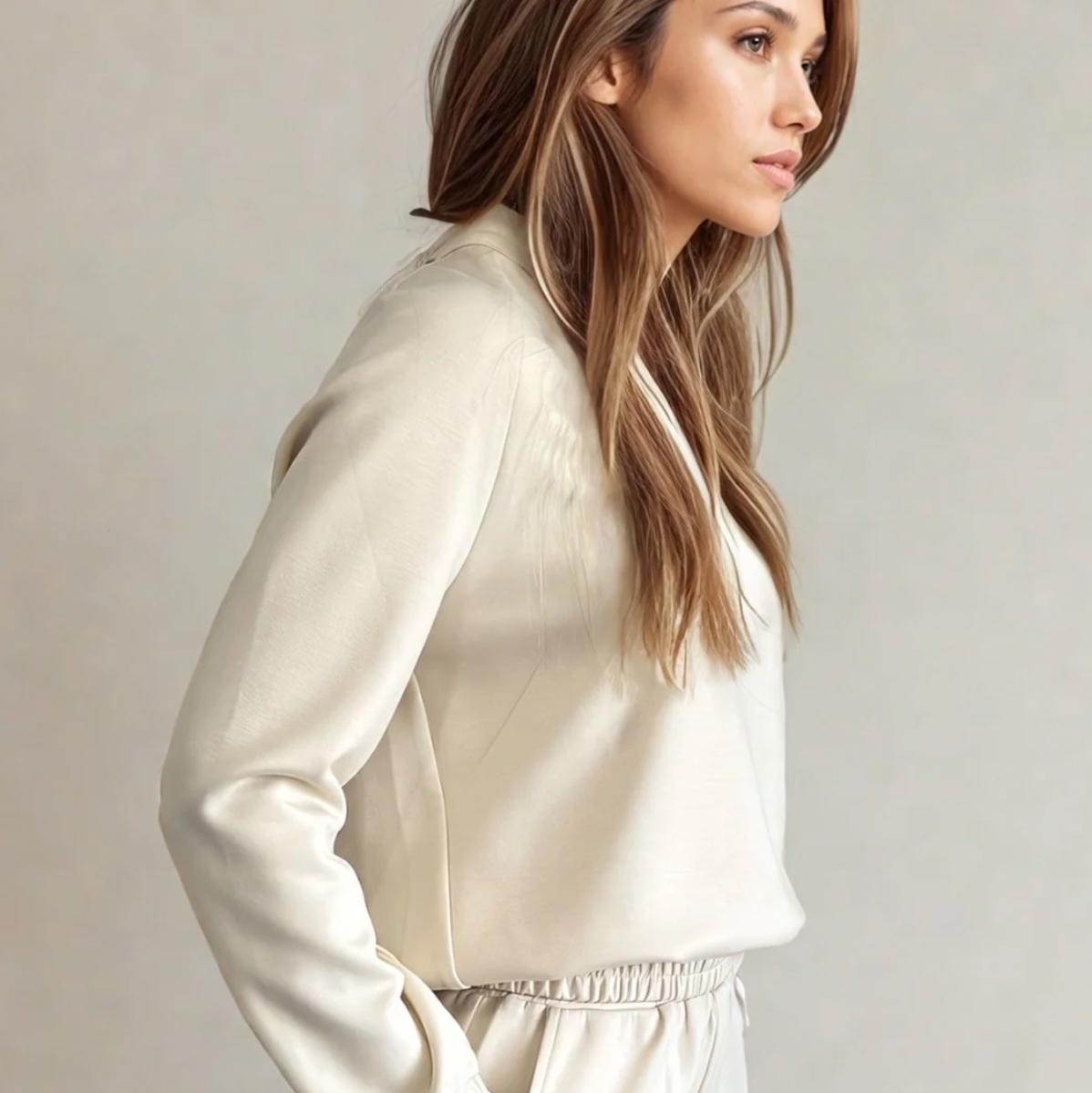 Lana LUXEflow V-Neck Long Sleeve Pullover