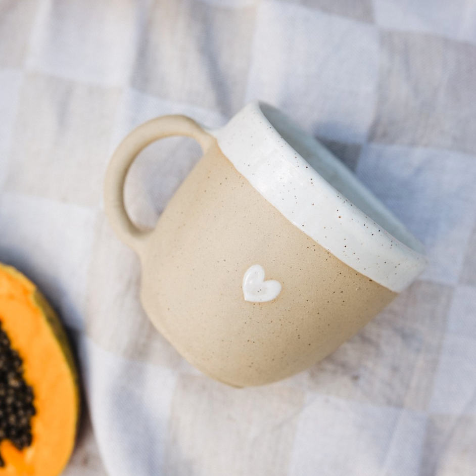 White Heart Mug by Love Co. Ceramics