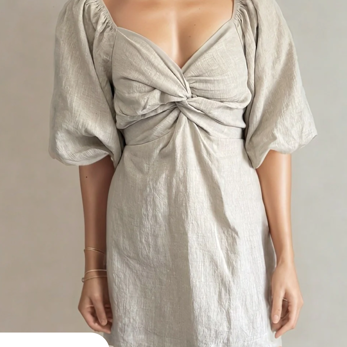 Noelle Linen Bubble Sleeve Dress