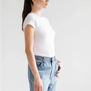 Ribbed Cap Sleeve Tee by Brunette The Label
