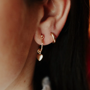 Heart Charm Hoops