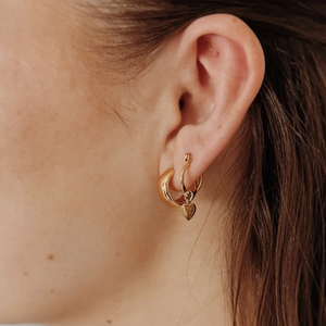 Heart Charm Hoops