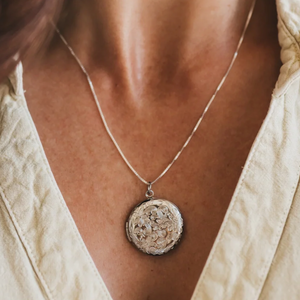 Wildflower Silver Locket Necklace