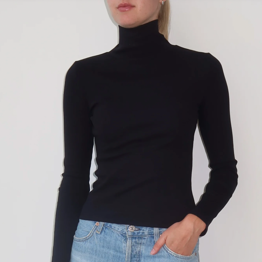 Ribbed Neck Turtleneck by Brunette The Label