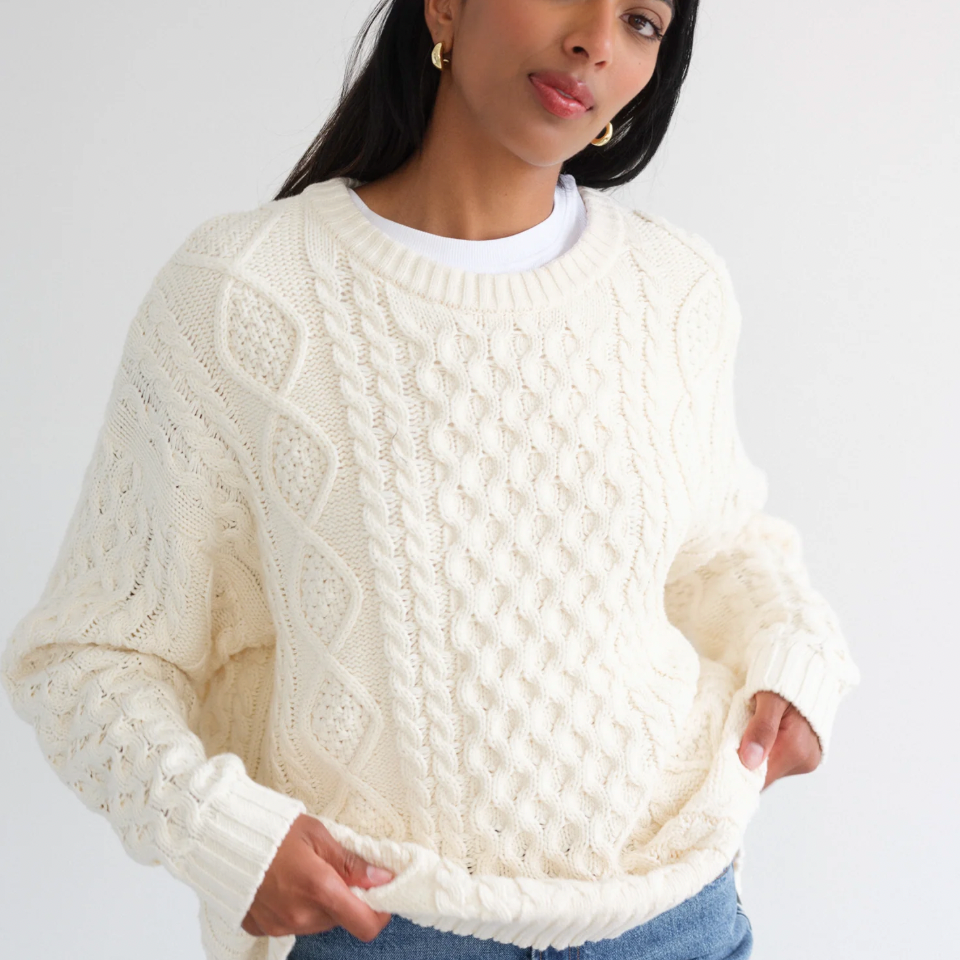 Irish Cable Knit Sweater by Brunette The Label