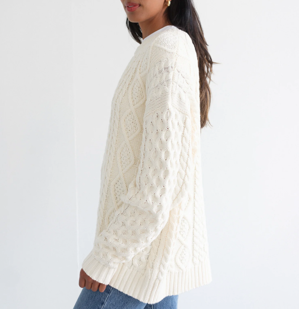 Irish Cable Knit Sweater by Brunette The Label